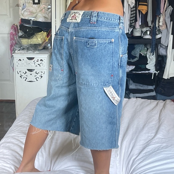 Vintage ecko distressed denim jorts shorts with frayed hem #grunge - Picture 1 of 5
